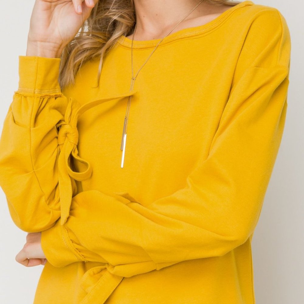 Tie detail long sleeves loose fit sweatshirt